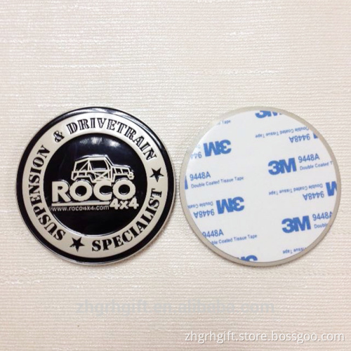 OEM ODM 3 inches 3M tape car badges custom metal emblem